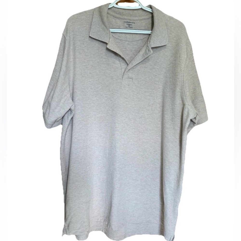 Croft & Barrow Light Gray Polo Shirt for Men size LT Golf Shirt 100% Cotton **